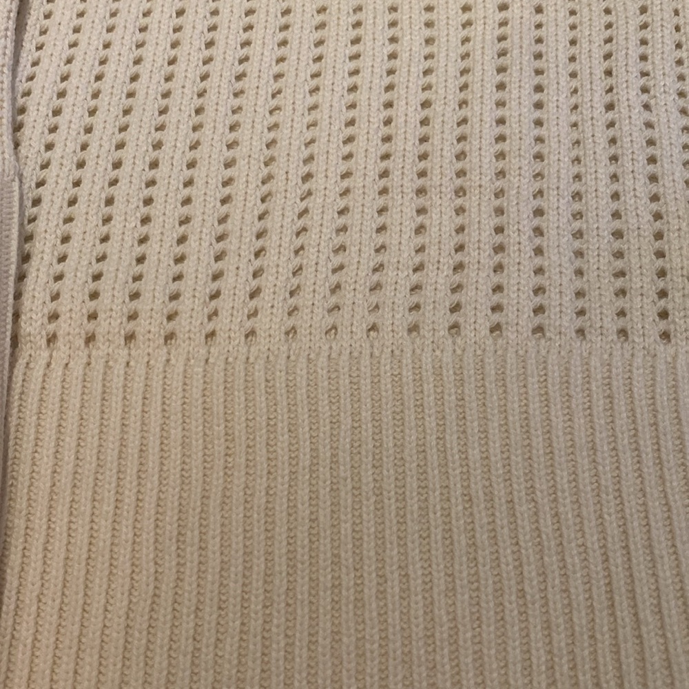 GAP Relaxed Crochet Open Knit V-Neck Sweater Ivory Cream XS - Picture 6 of 8